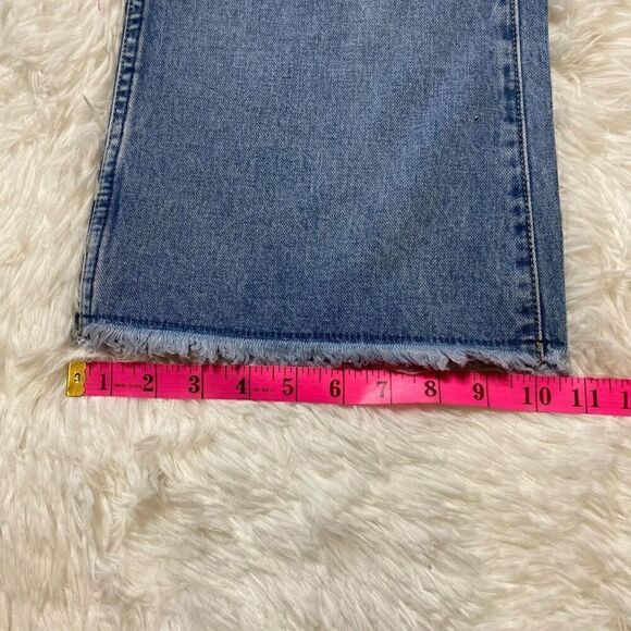 Wrangler Wrock High Rise Kicked Flare Jeans Frayed Raw Hem Size 35x27 NEW - Picture 5 of 11